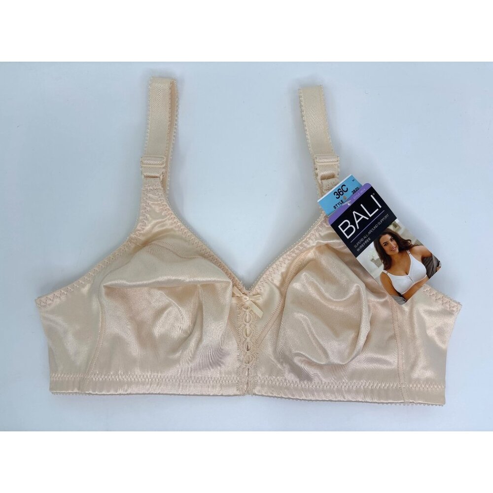 Bali Classic Support Wirefree Cool Comfort Bra Light Beige Cream 36C NEW